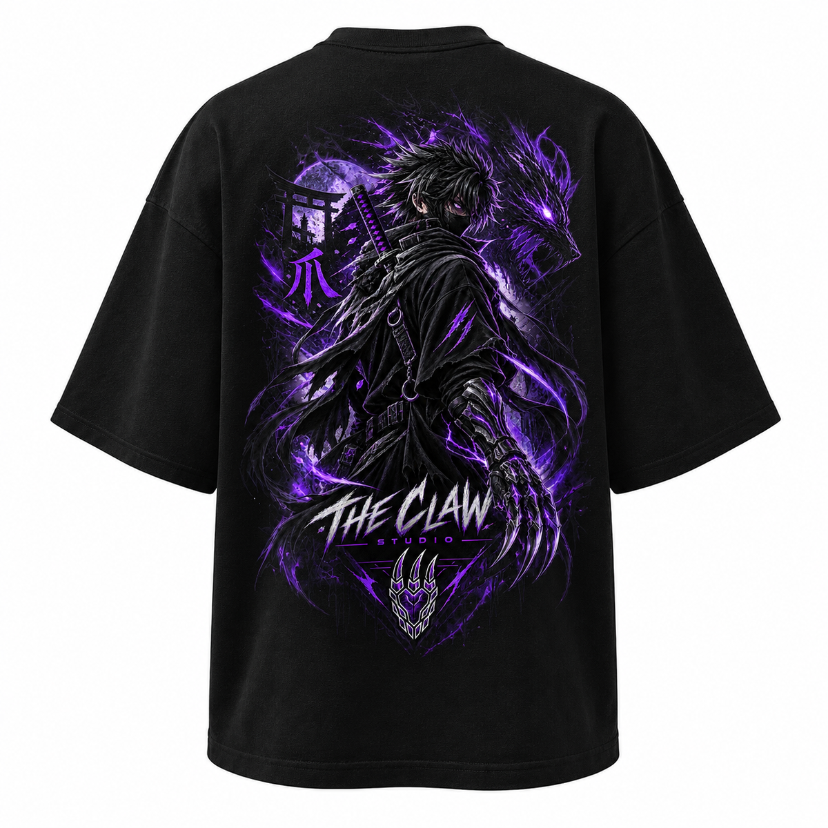SHADOW SAMURAI Oversized Streetwear Tee (Black)
