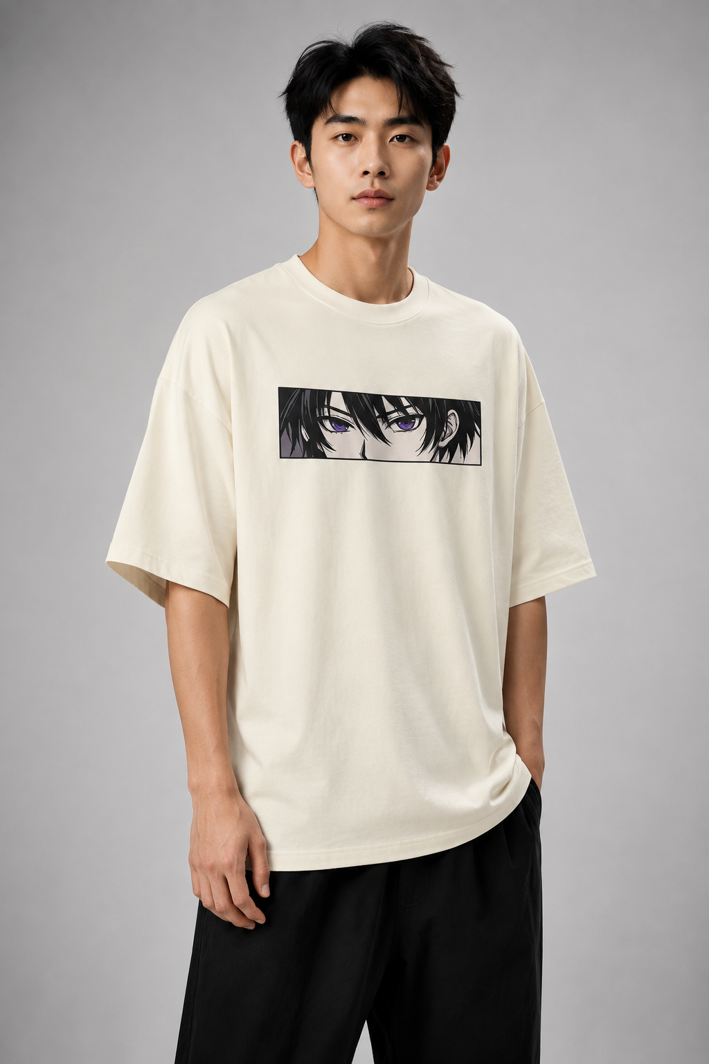 Void Gaze - Oversized Streetwear Tee (Off-White)