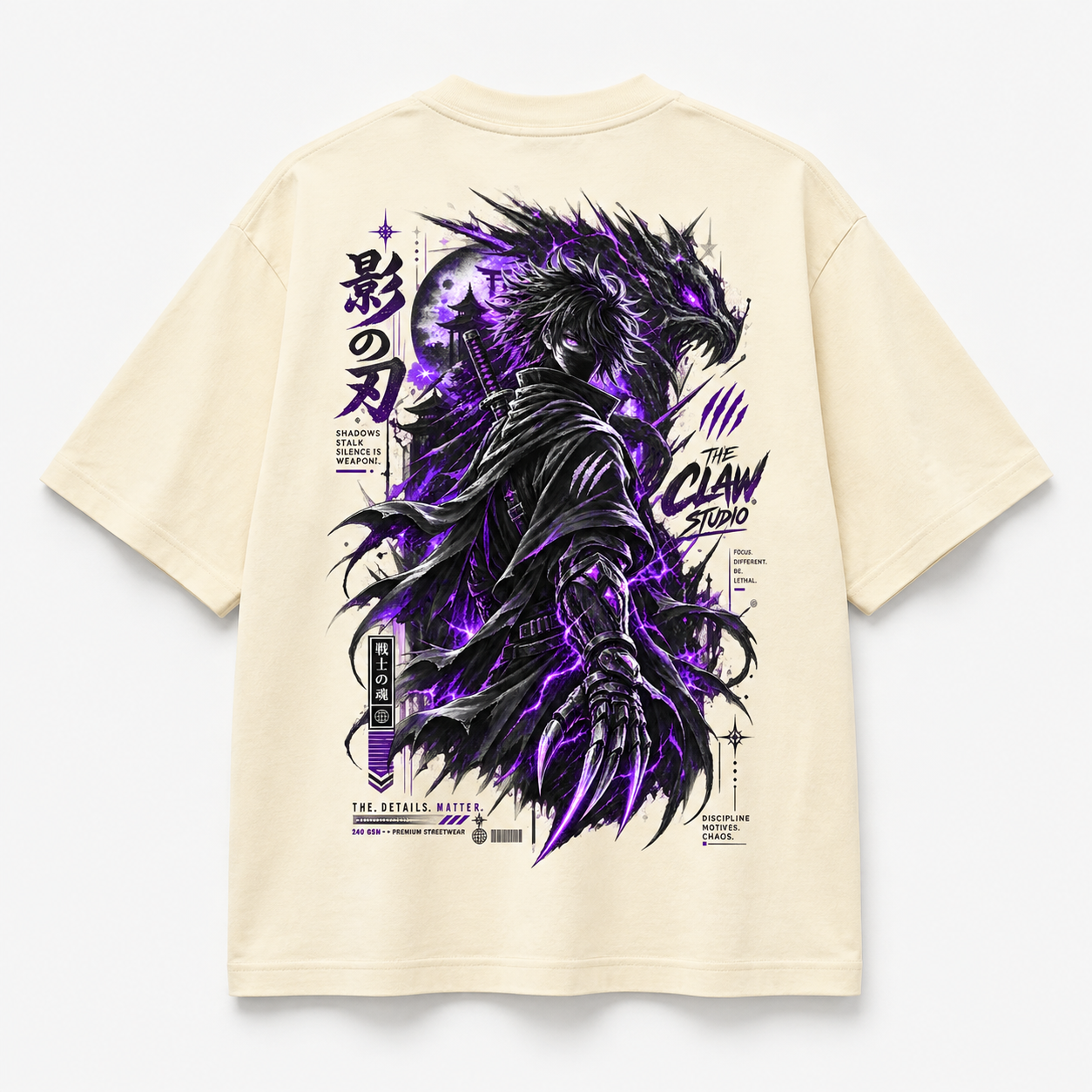SPIRIT OF THE SHADOW Oversized Streetwear Tee (Off-White)